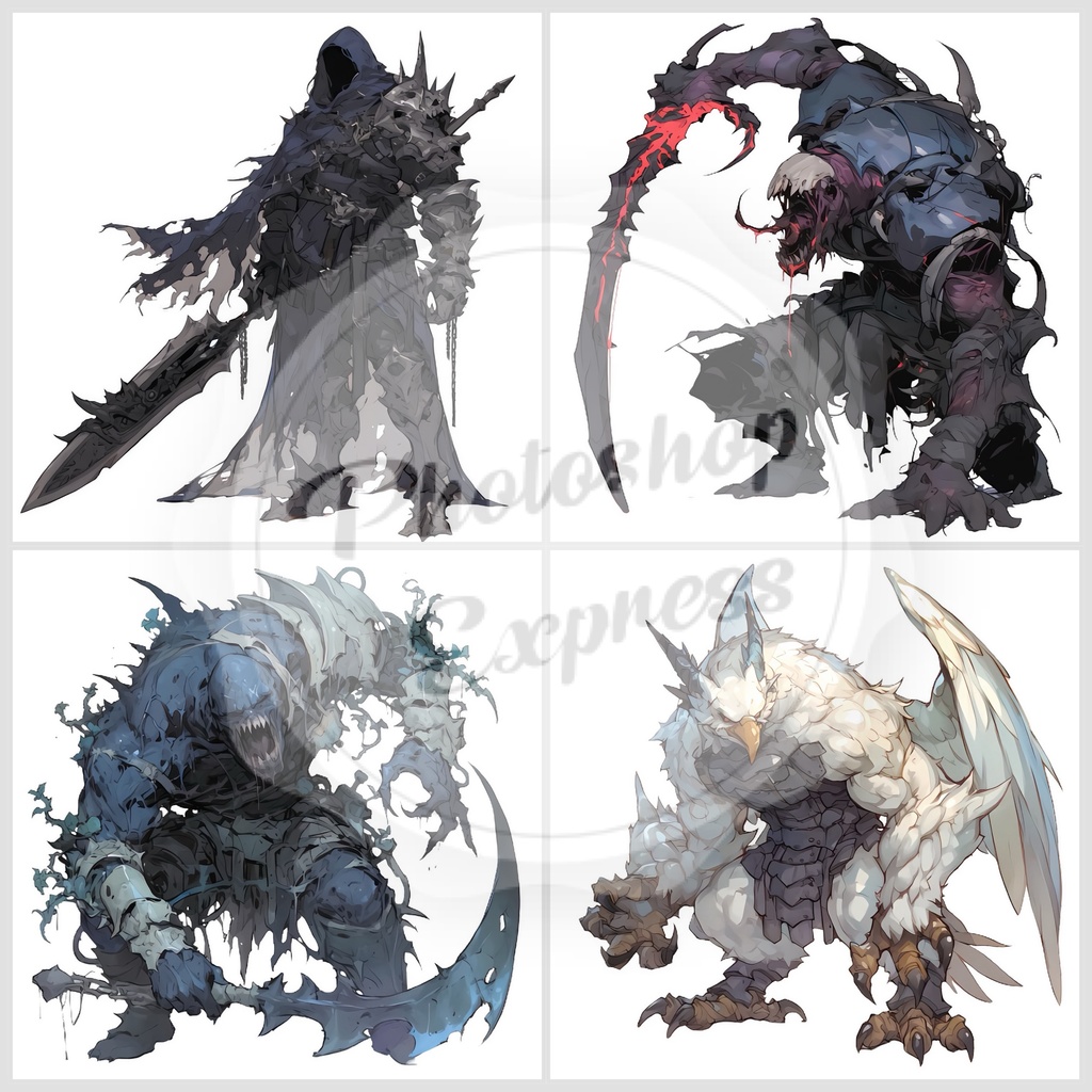 ファンタジーモンスターイラストセット - 30枚入り | 高品質TRPG・ゲーム素材