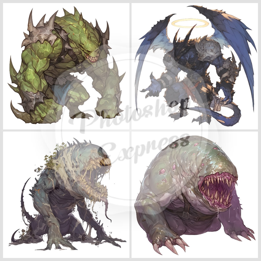 ファンタジーモンスターイラストセット - 30枚入り | 高品質TRPG・ゲーム素材