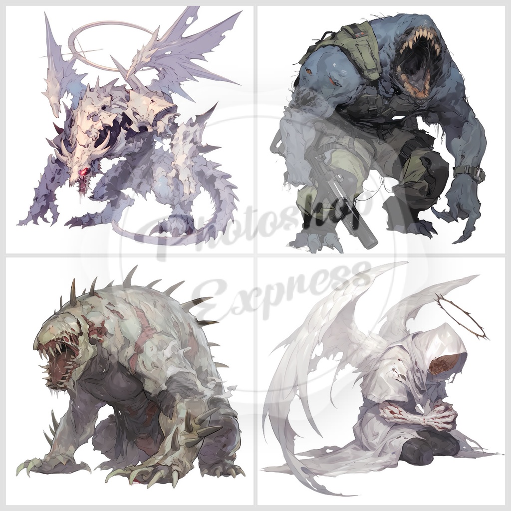 ファンタジーモンスターイラストセット - 30枚入り | 高品質TRPG・ゲーム素材