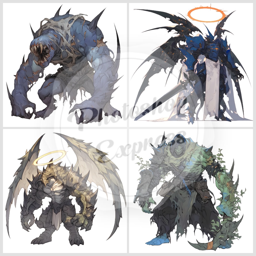 ファンタジーモンスターイラストセット - 30枚入り | 高品質TRPG・ゲーム素材