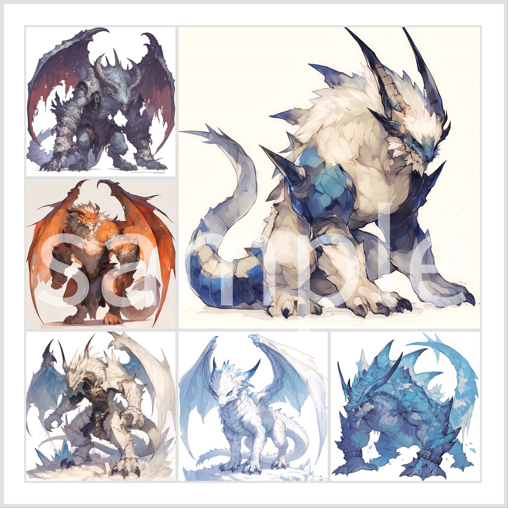 ドラゴンイラストセット - 25枚入り | 高品質TRPG・ゲーム素材