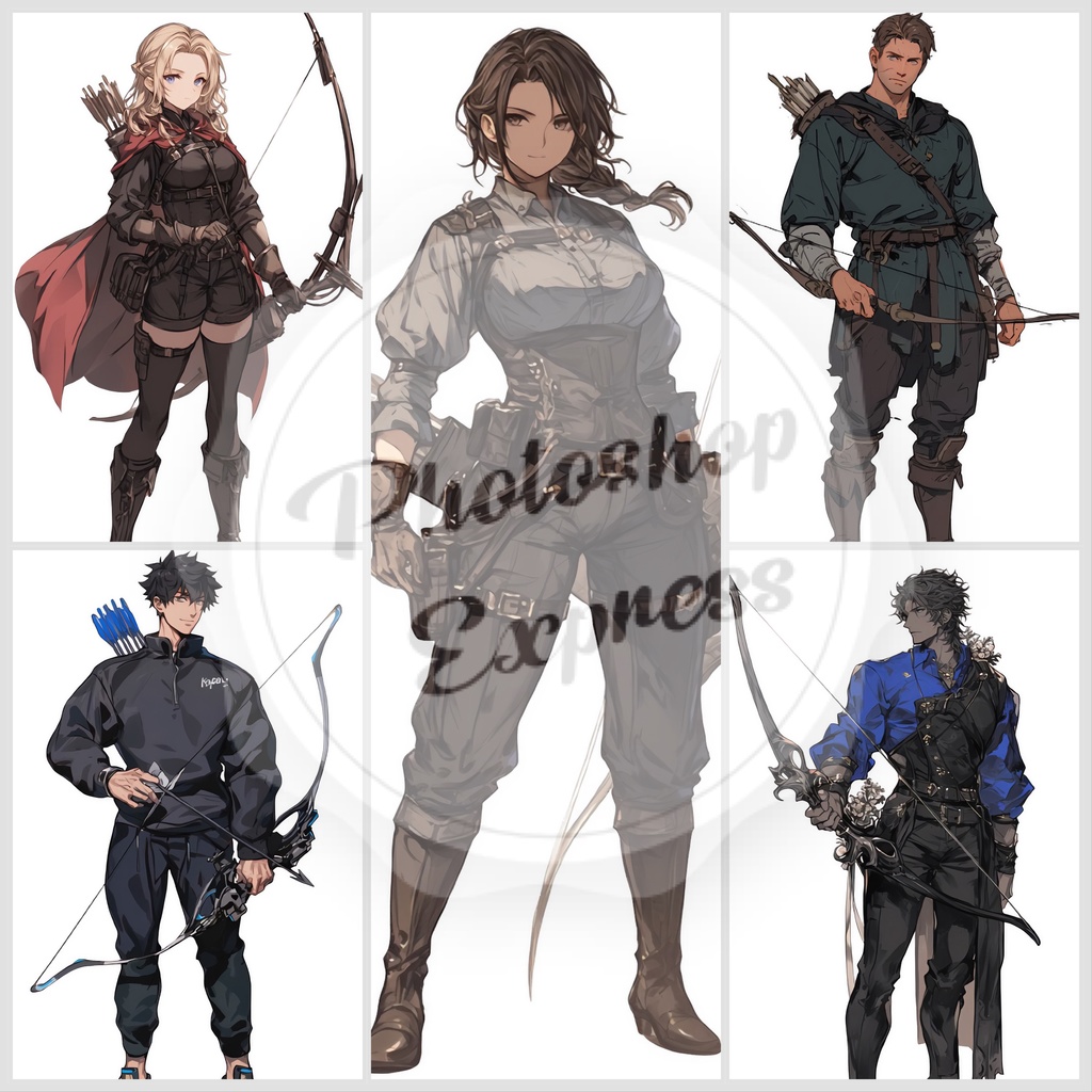 冒険者イラストセット - 20枚入り | 高品質TRPG・ゲーム素材