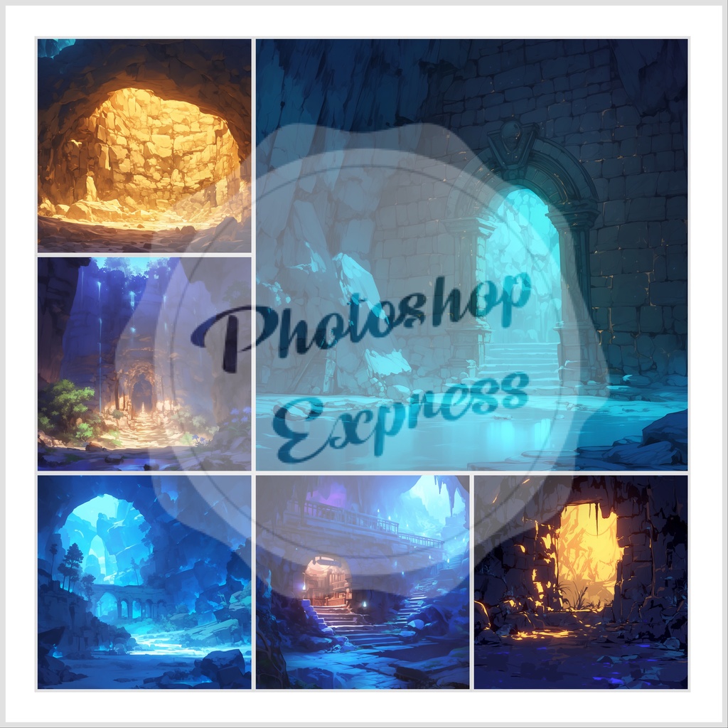 背景イラスト素材集 - 洞窟セット | 高品質TRPG・ゲーム素材