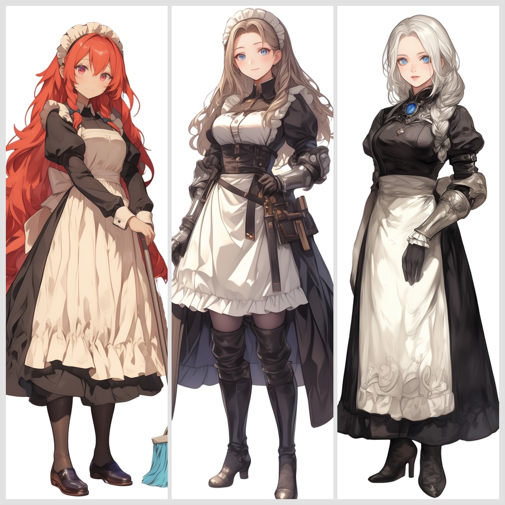 キャラクター立ち絵イラスト - メイドセット② | 高品質TRPG・ゲーム素材