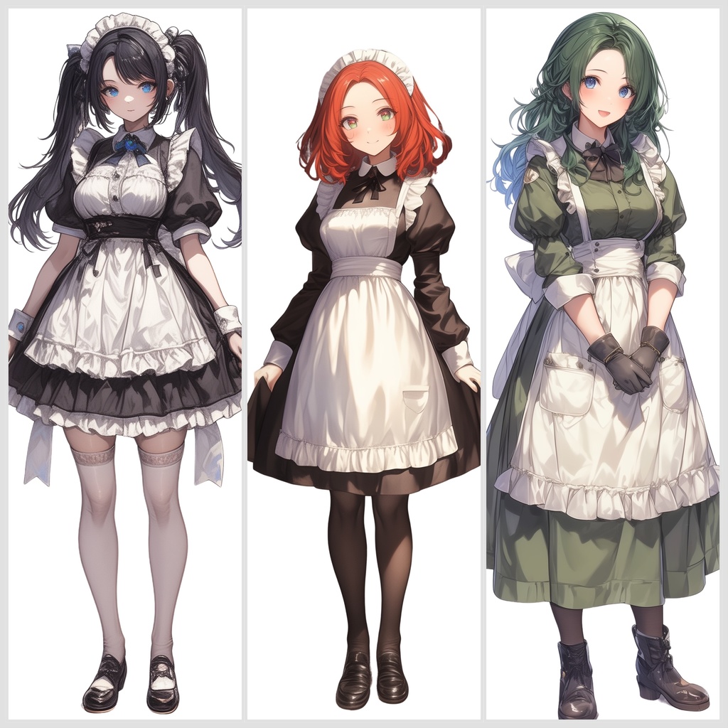 キャラクター立ち絵イラスト - メイドセット② | 高品質TRPG・ゲーム素材