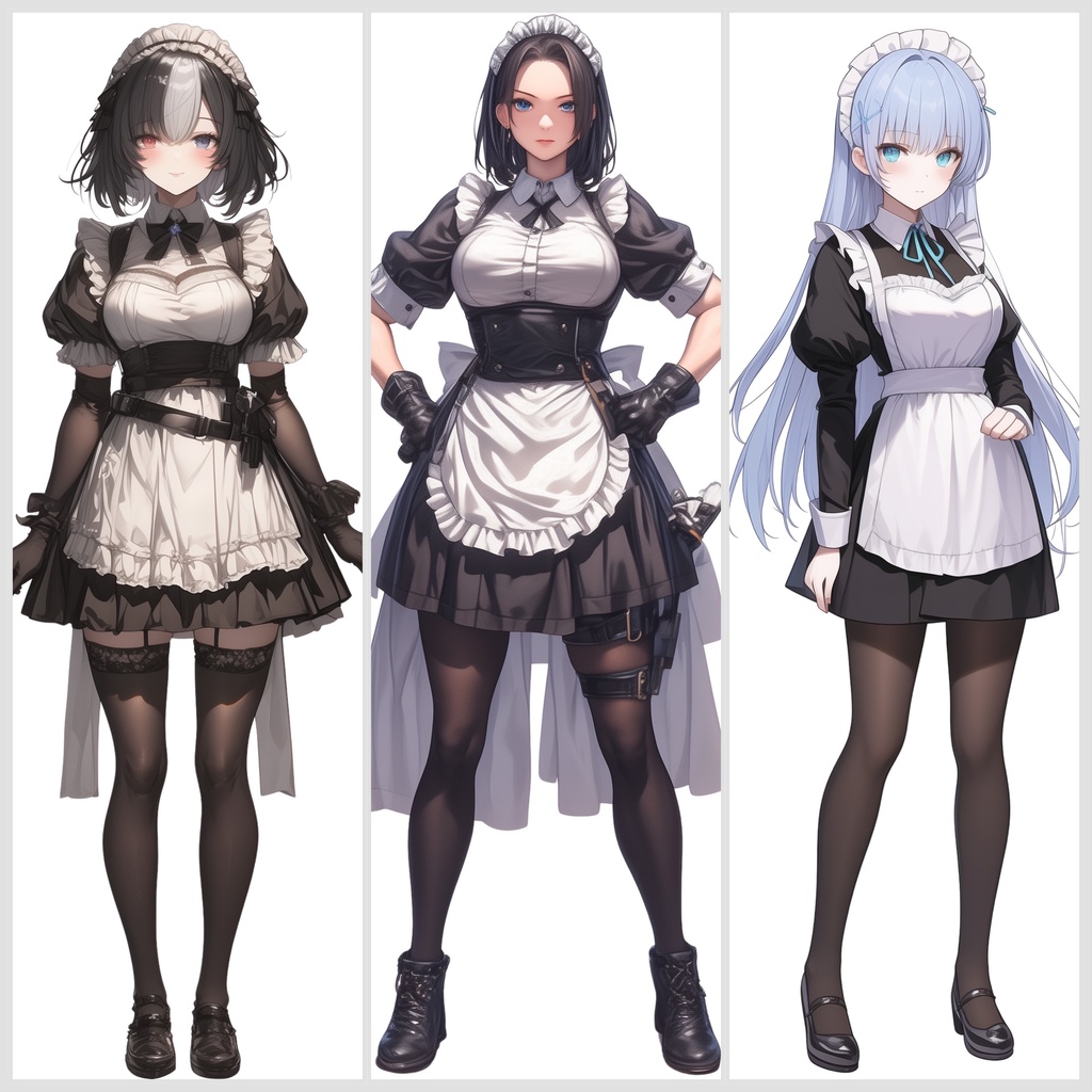 キャラクター立ち絵イラスト - メイドセット② | 高品質TRPG・ゲーム素材