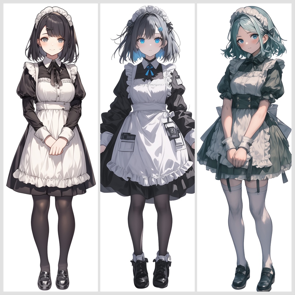 キャラクター立ち絵イラスト - メイドセット② | 高品質TRPG・ゲーム素材