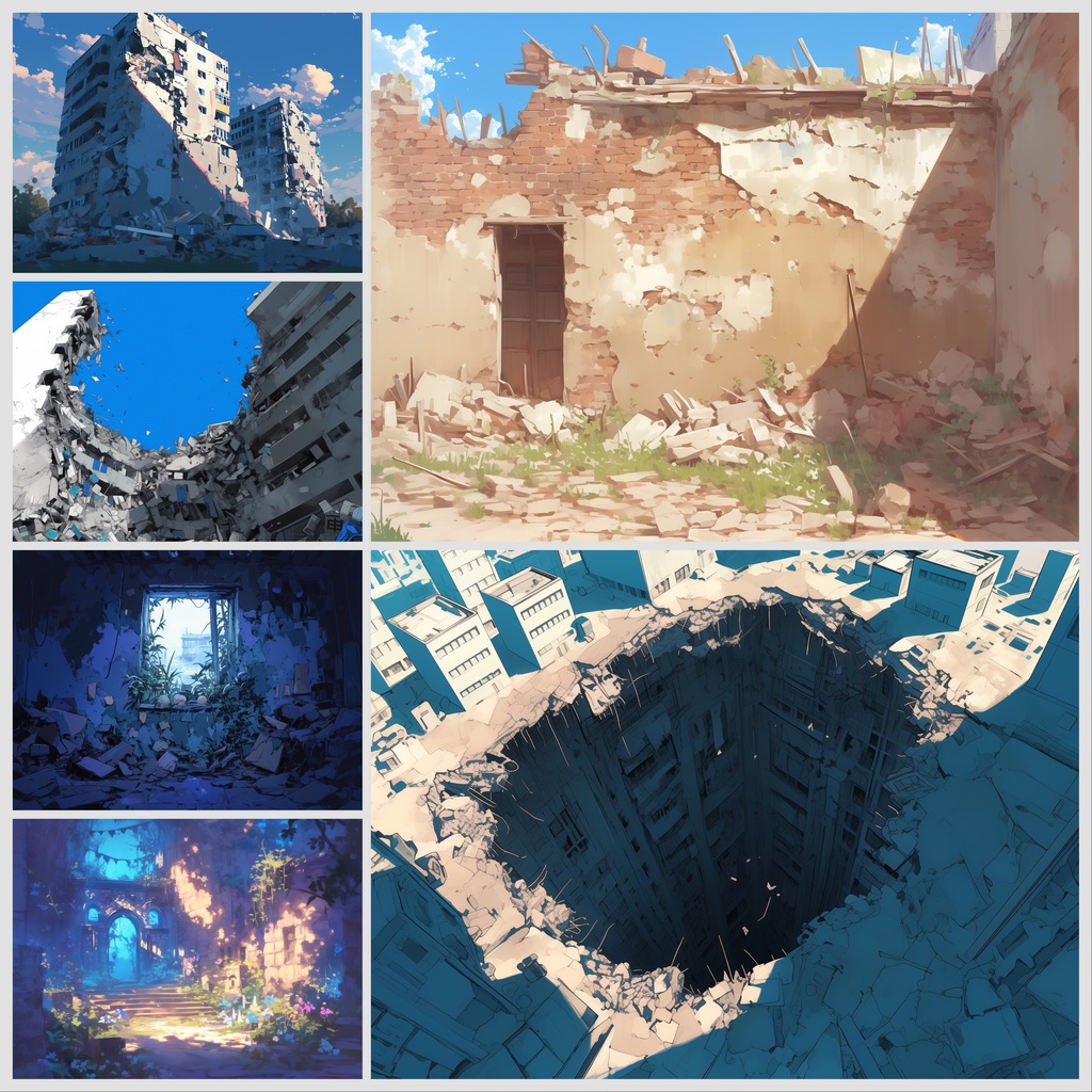 背景イラスト素材集 - 廃墟セット | 高品質TRPG・ゲーム素材