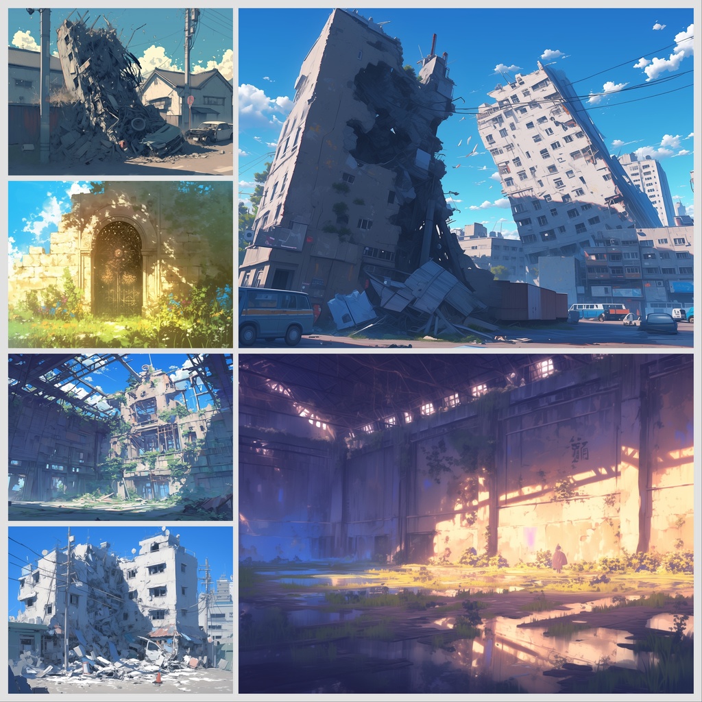 背景イラスト素材集 - 廃墟セット | 高品質TRPG・ゲーム素材