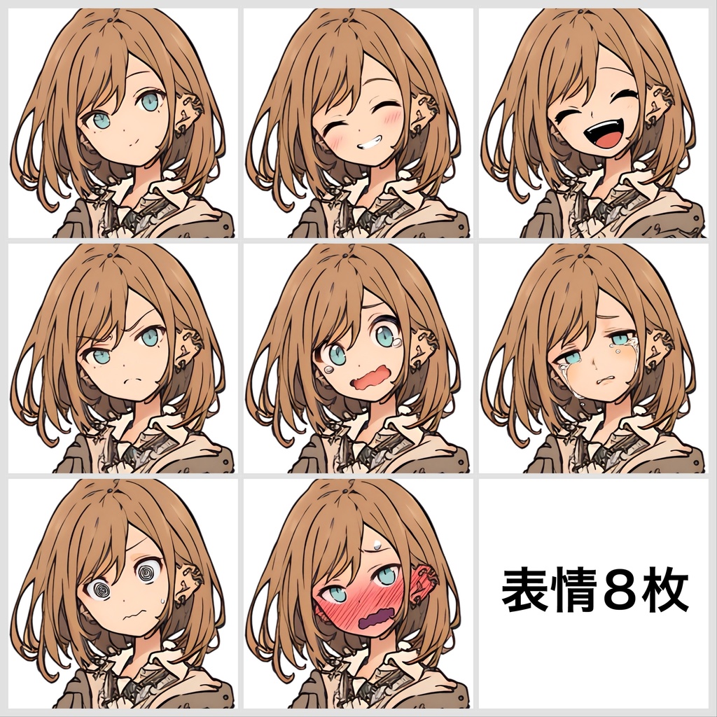 TRPG・ゲーム素材に最適!「女子高生」立ち絵&表情イラストセット