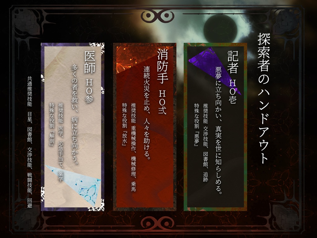 【クトゥルフ神話TRPG】夜を焦がす唄【SPLL:E189229】