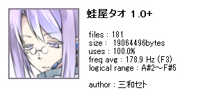 【UTAU向け音源ファイルセット】蛙屋タオ