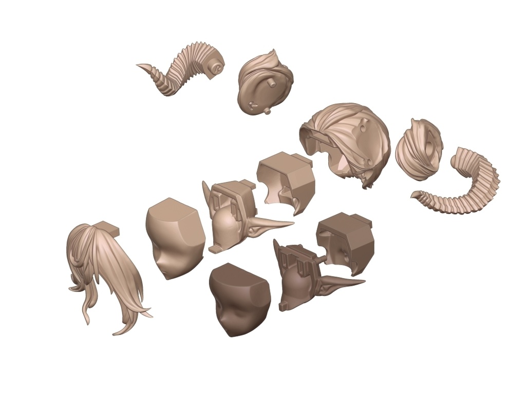 (X6)「XP肉改」悠久天塔紀元・龍姫ナワNaeva・頭/髪パーツ・メガミデバイス