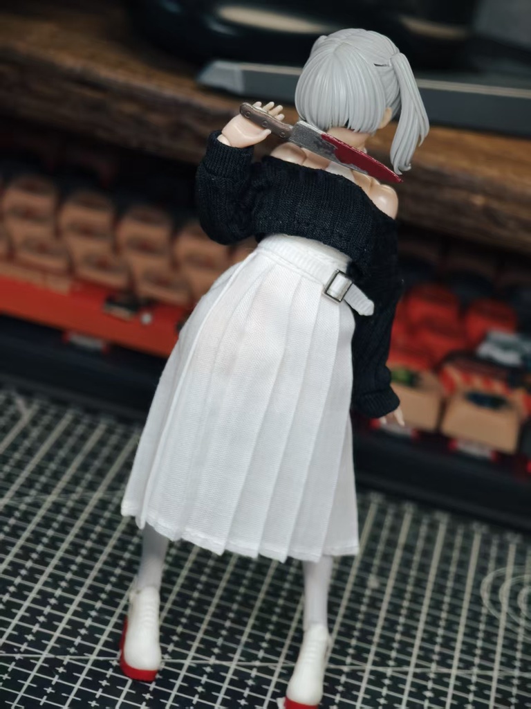 「1/12・ドール服」オフショルニット+ロングスカート・メガミデバイス