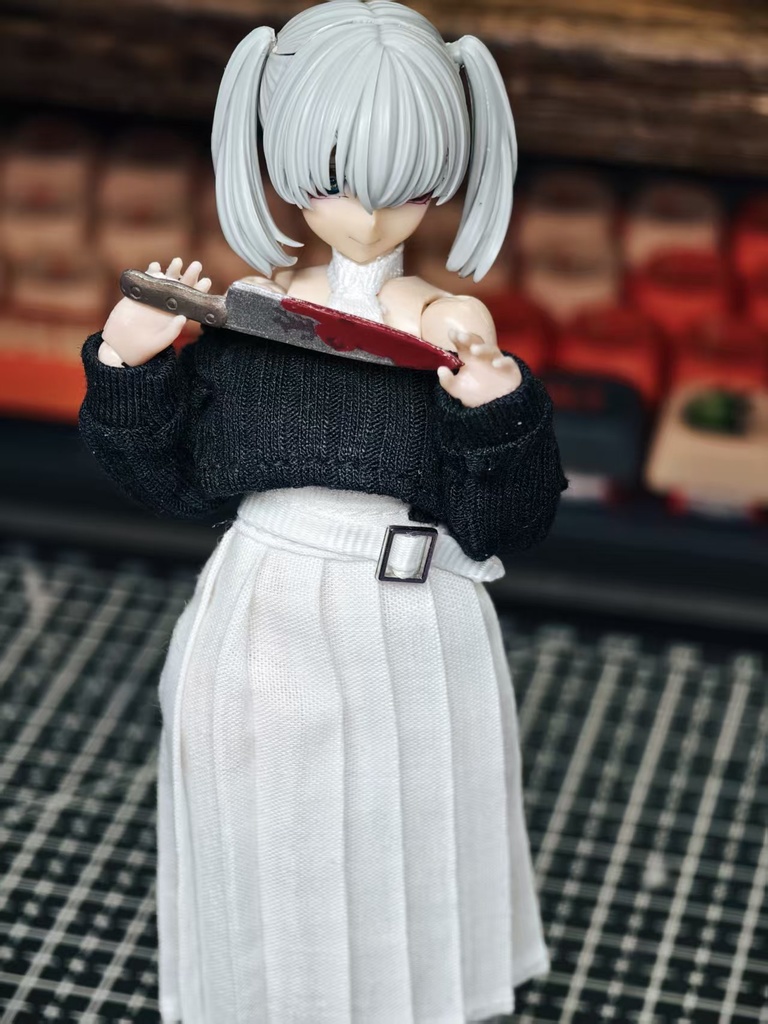 「1/12・ドール服」オフショルニット+ロングスカート・メガミデバイス