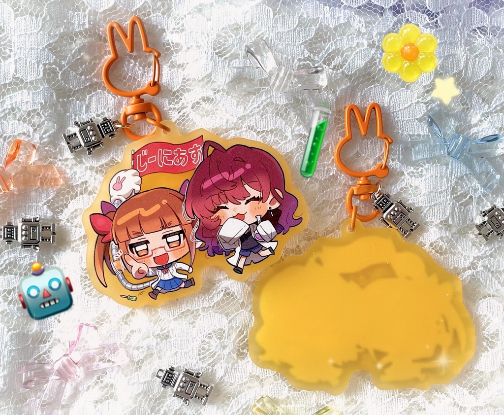 チャーム付きユニットアクリルキーホルダー