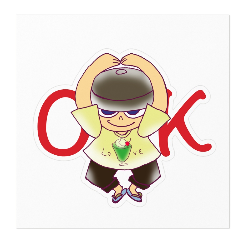 【ステッカー】クリームソーダおじさん01