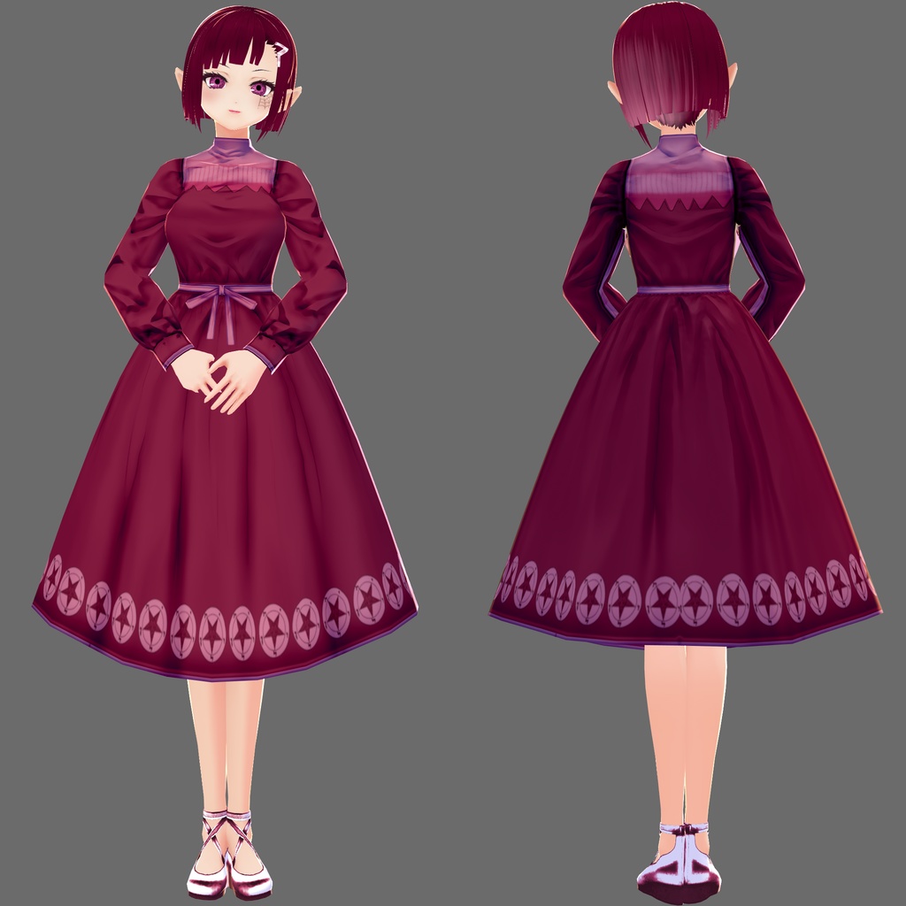 【無料】VRoid用メイド2色服セット Lovely Maid Dresses
