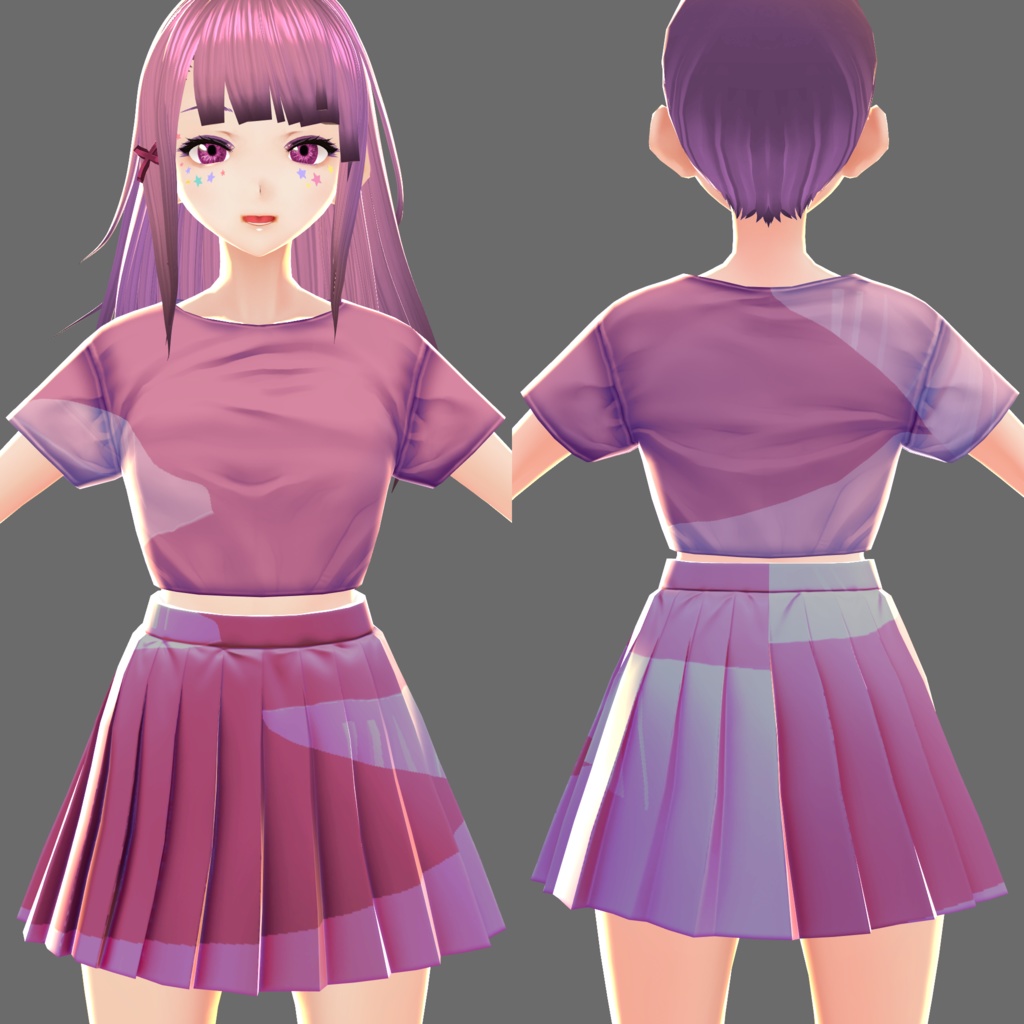 【無料】VRoid用チアガール衣装3色服【+12種類】セット Cheerleader's Clothes Set