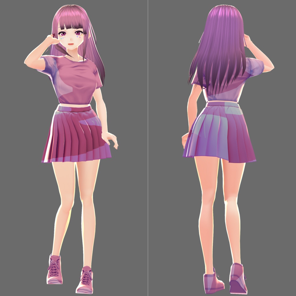 【無料】VRoid用チアガール衣装3色服【+12種類】セット Cheerleader's Clothes Set