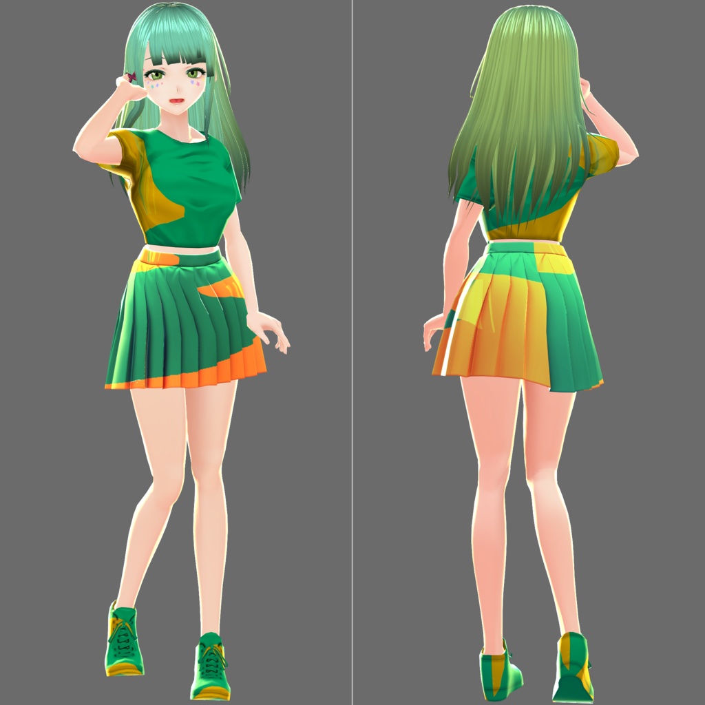 【無料】VRoid用チアガール衣装3色服【+12種類】セット Cheerleader's Clothes Set