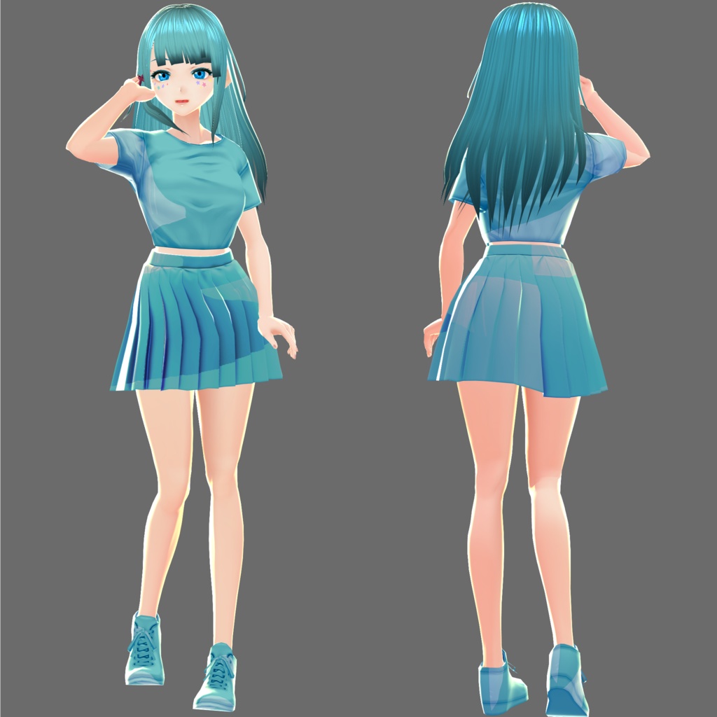 【無料】VRoid用チアガール衣装3色服【+12種類】セット Cheerleader's Clothes Set