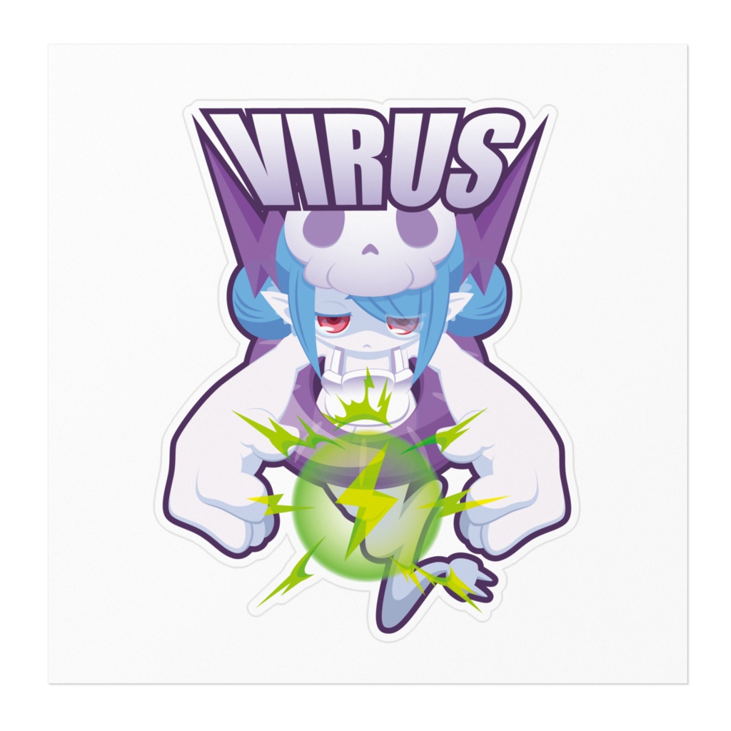 【ステッカー】ウイルスちゃん -160㎜×160㎜-