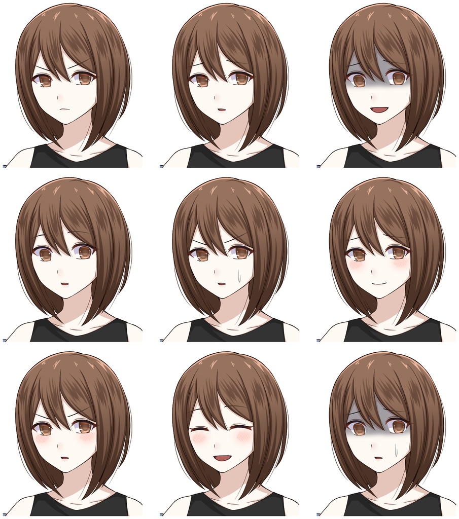 私服の女の子【表情差分10種】