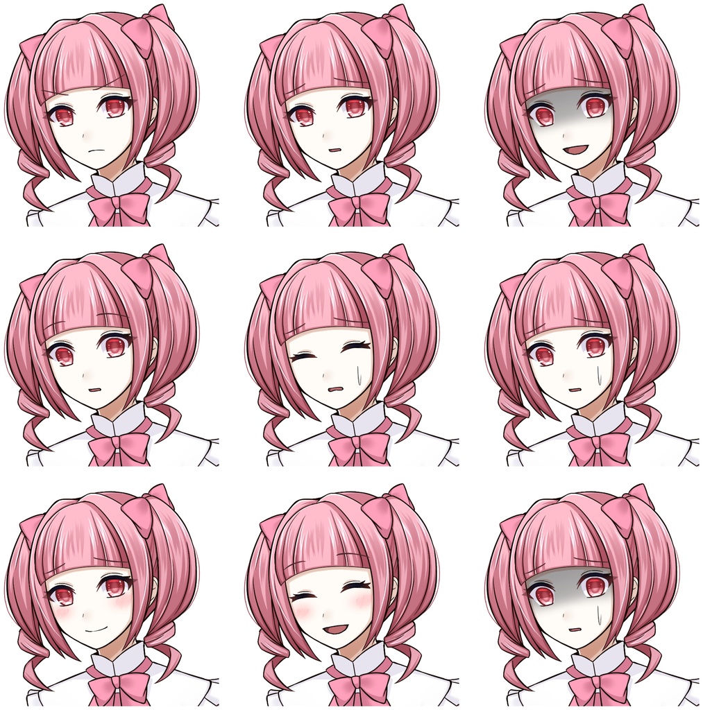 ピンク髪の少女【表情差分10種】