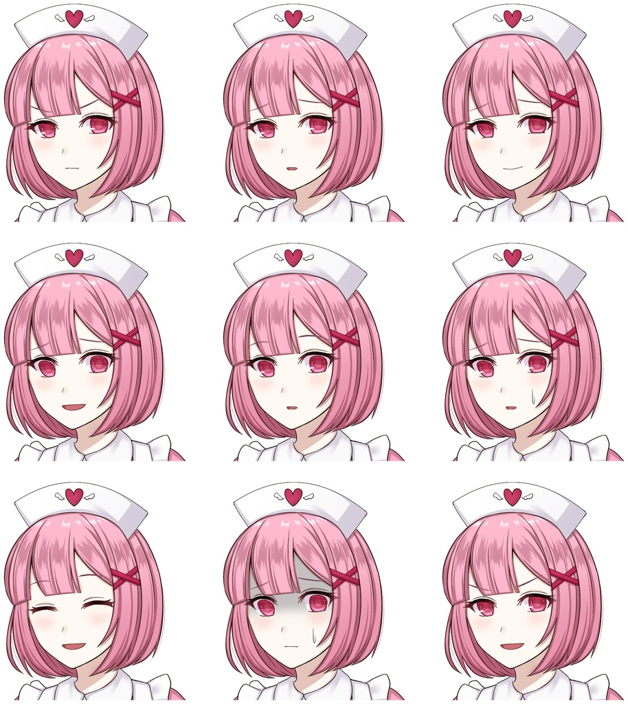 ピンクナース【表情差分10種】