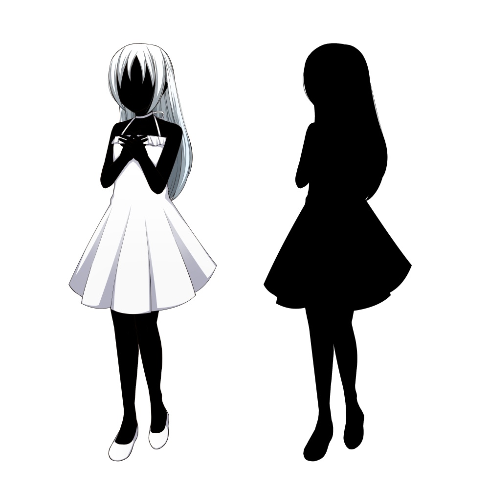 白い髪の少女【表情差分10種】【※シルエット2種追加】