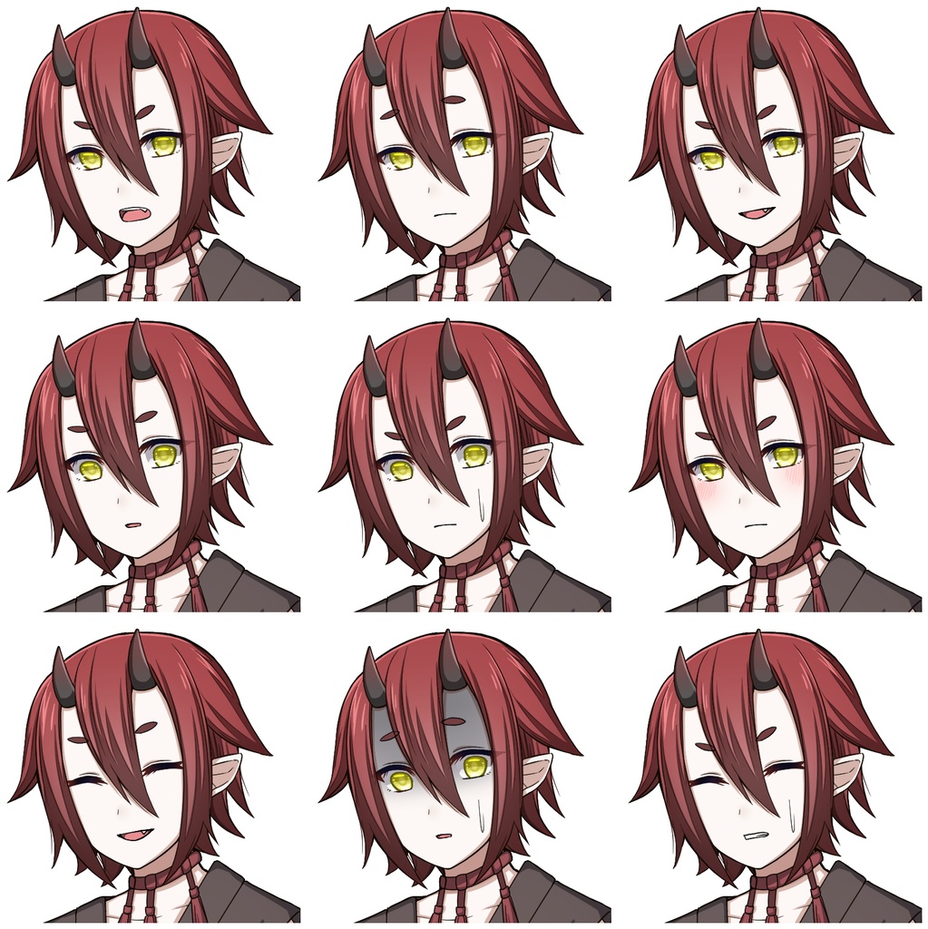 鬼の少年【表情差分10種】【※シルエット2種追加】