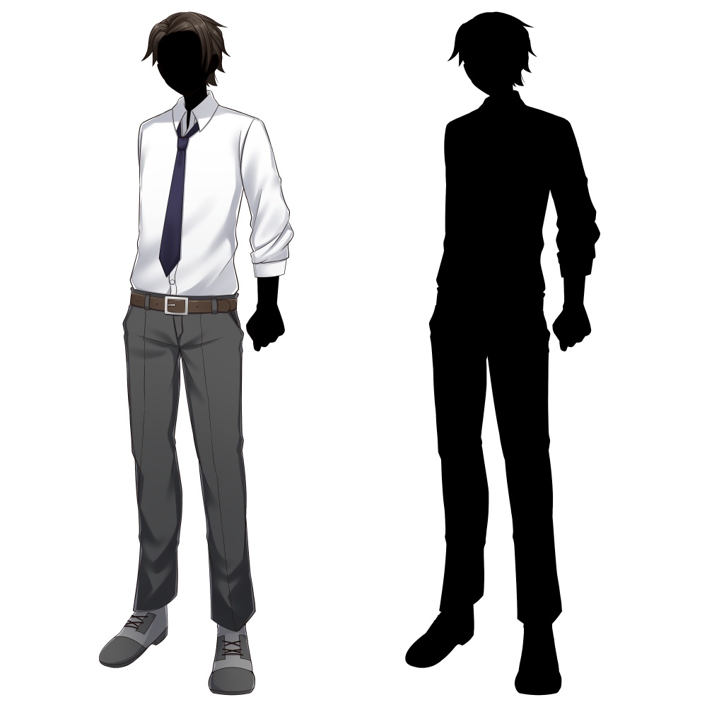 シャツを着た男性【表情差分10種】【※シルエット2種追加】