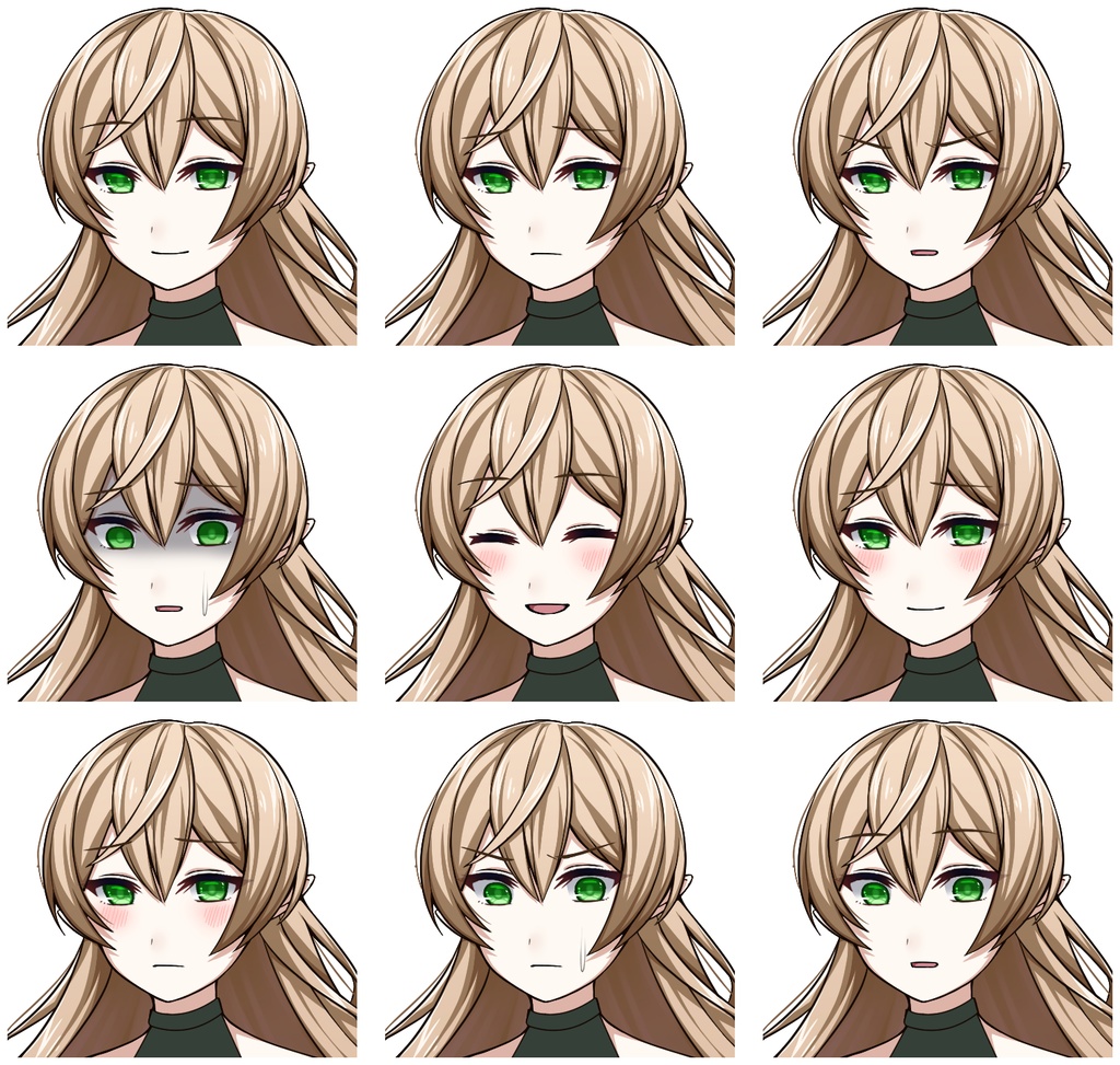 エルフの女の子【表情差分10種+シルエット2種】