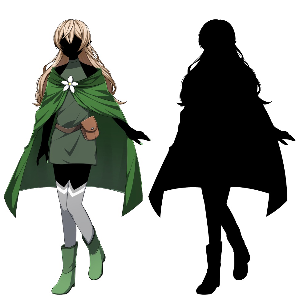 エルフの女の子【表情差分10種+シルエット2種】