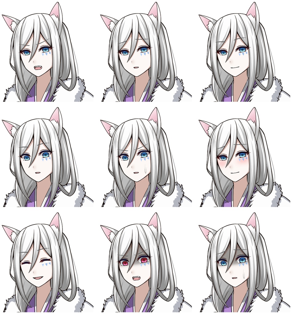 妖狐の青年【表情差分10種+シルエット2種】