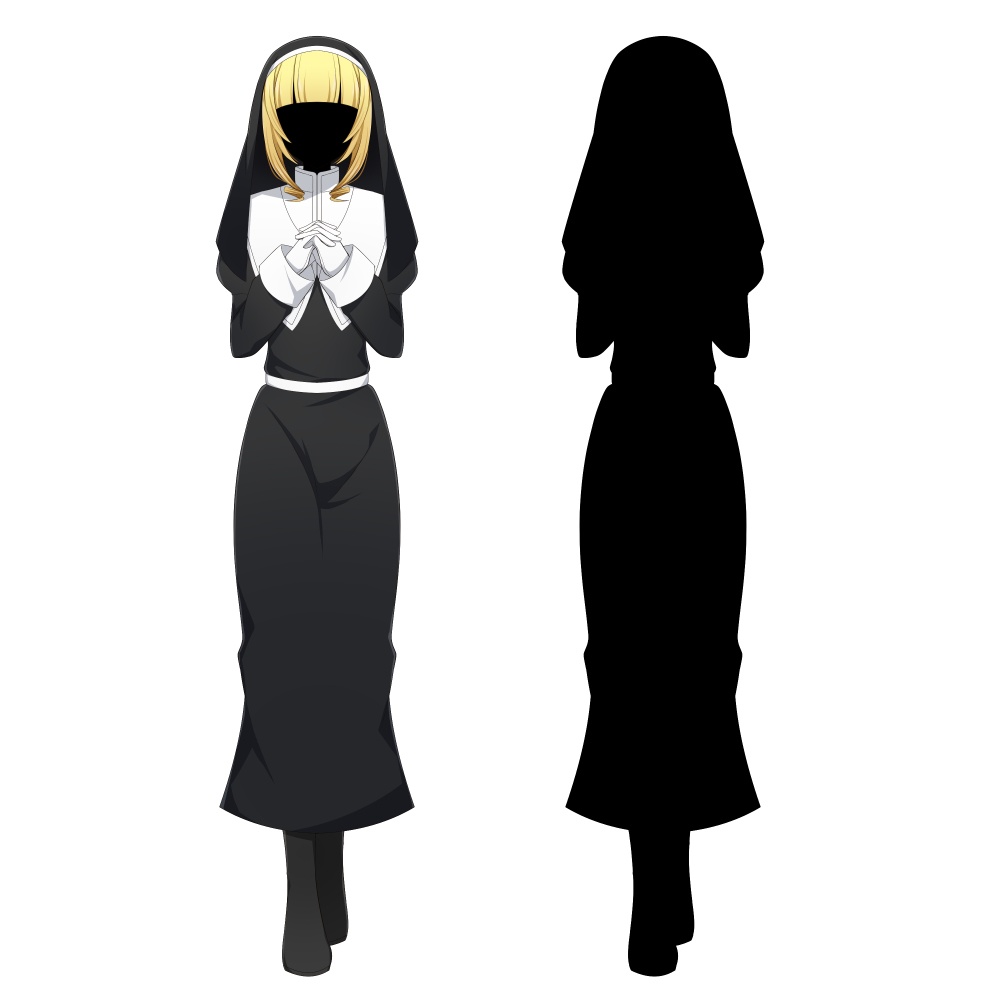 シスター【表情差分10種+シルエット2種】