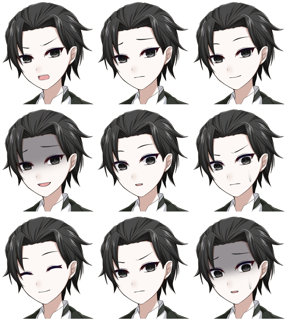 執事の男性【表情差分10種+シルエット2種】