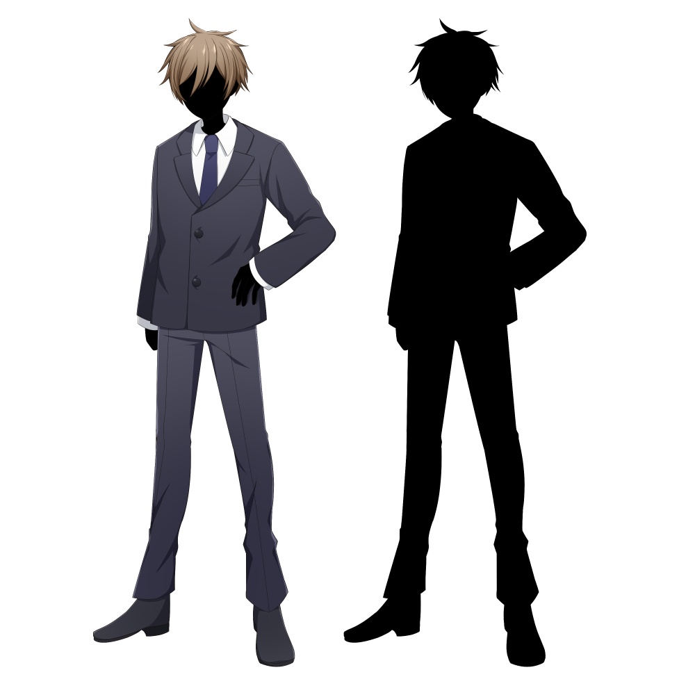 スーツを着た男性【表情差分10種+シルエット2種】