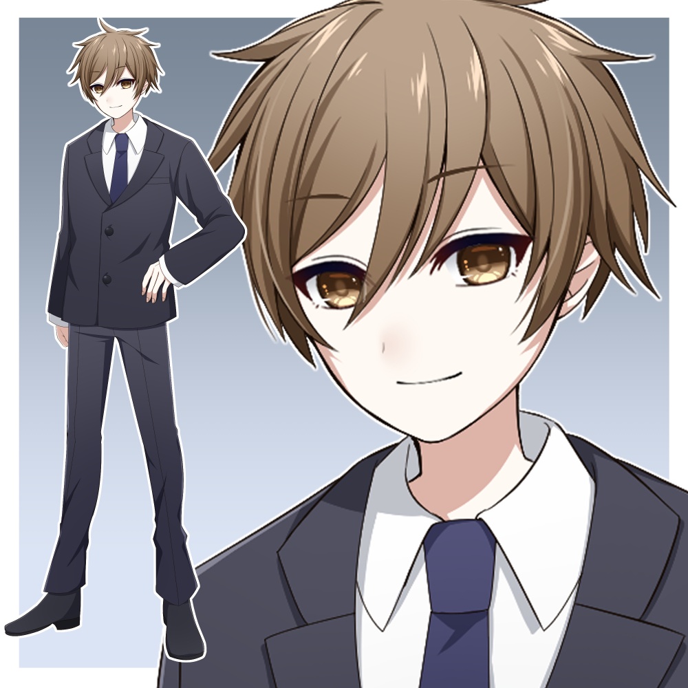 スーツを着た男性【表情差分10種＋シルエット2種】