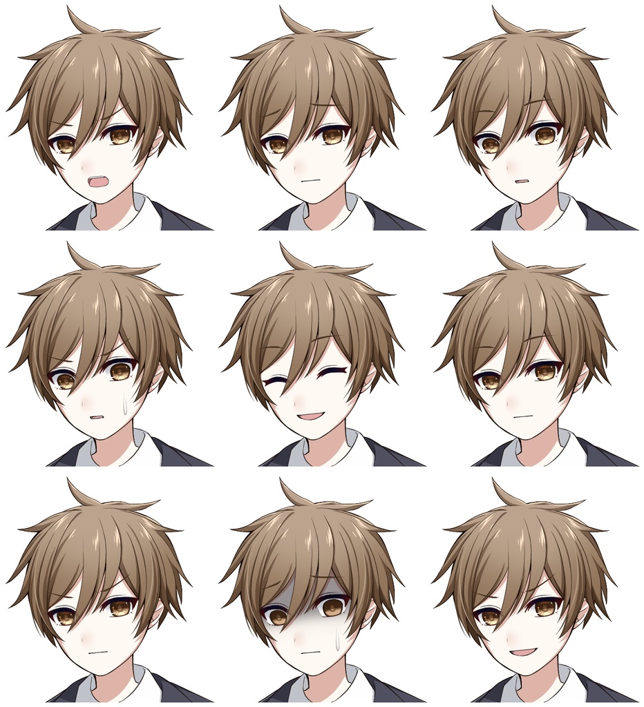 スーツを着た男性【表情差分10種+シルエット2種】