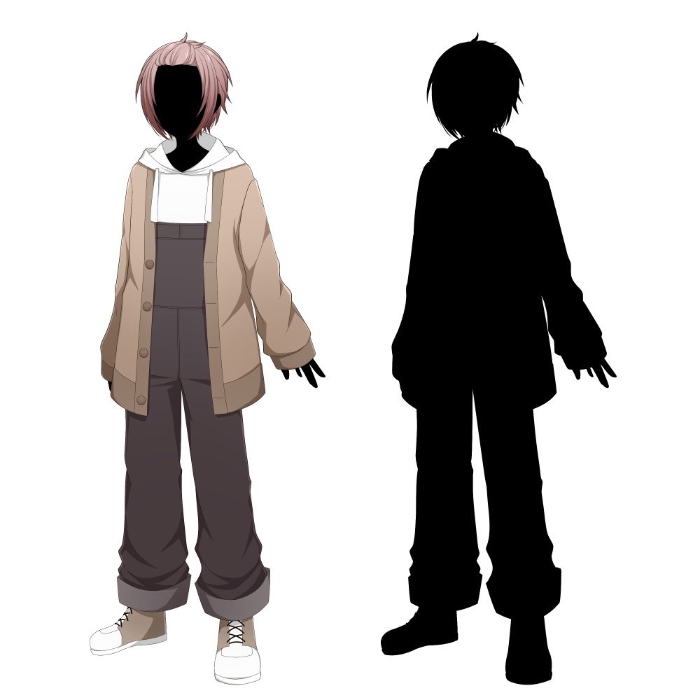 私服の青年【表情差分10種+シルエット2種】