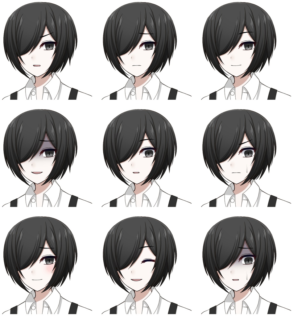 白黒の双子【表情差分10種ずつ+シルエット2種ずつ】