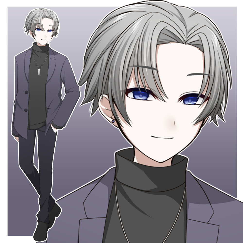 私服の青年【表情差分10種＋シルエット2種】