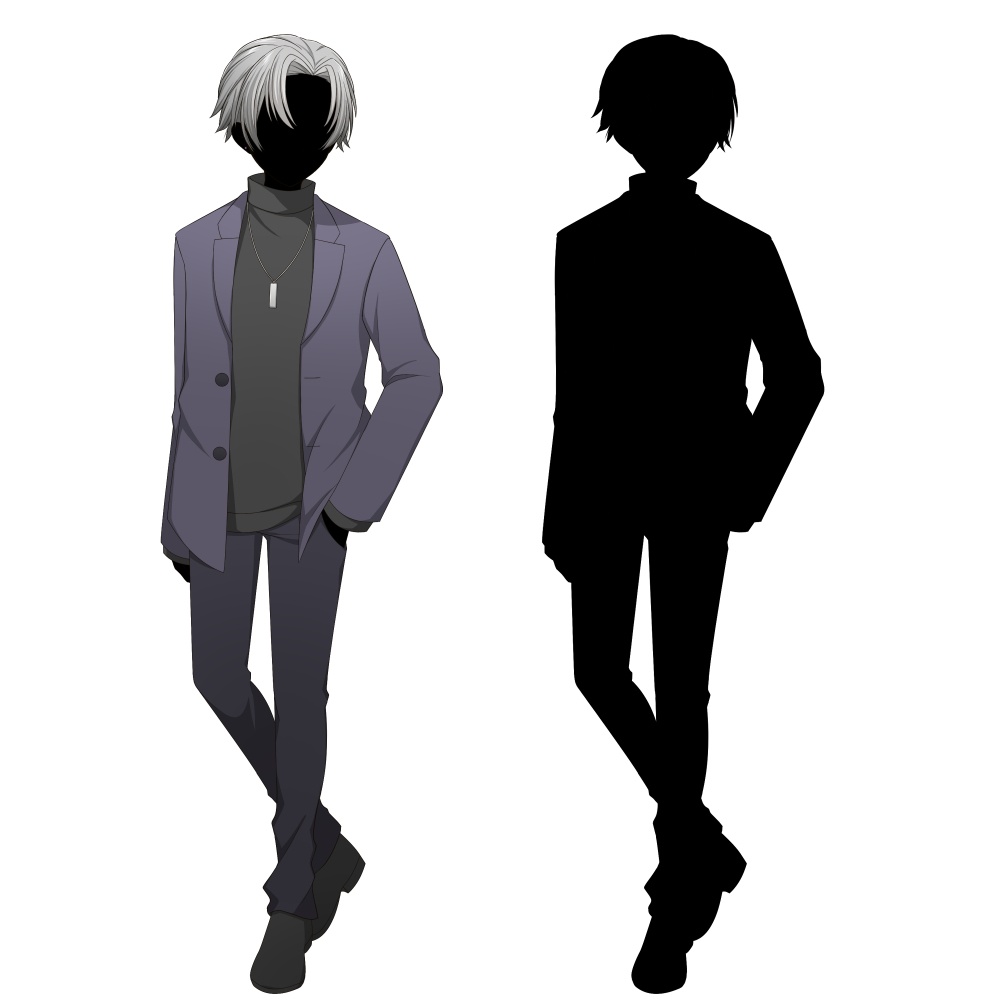 私服の青年【表情差分10種+シルエット2種】