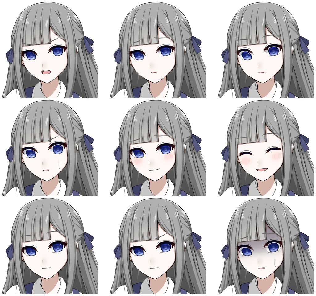 【色差分あり】貴族風の女の子【表情差分10種+シルエット2種】