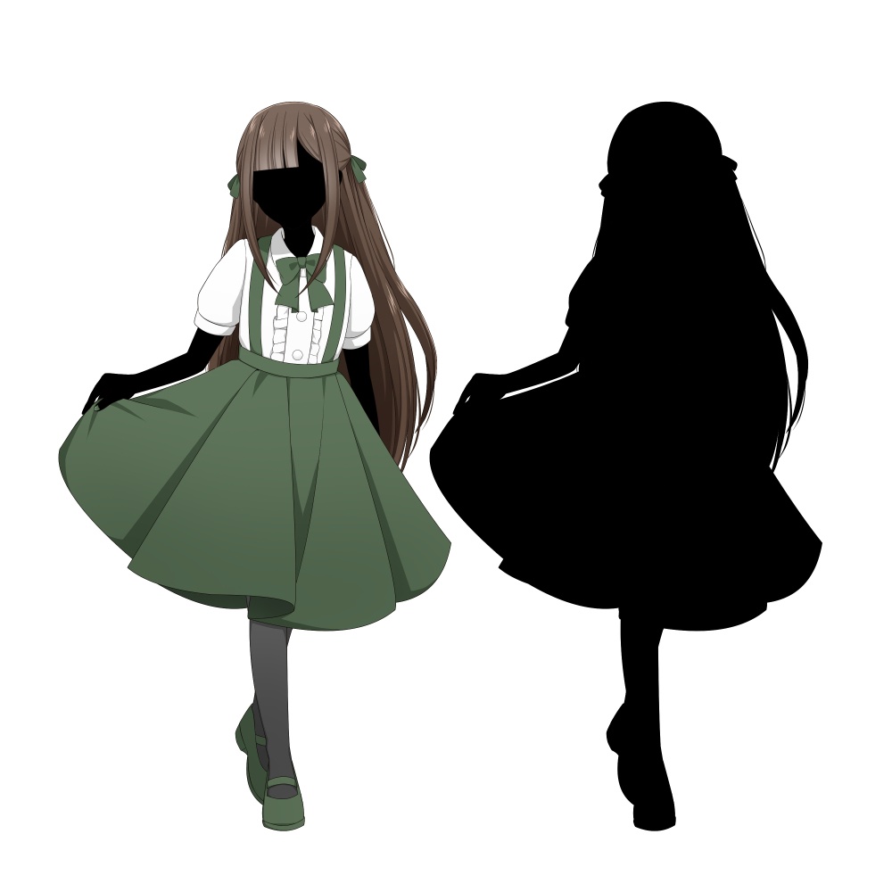 【色差分あり】貴族風の女の子【表情差分10種+シルエット2種】