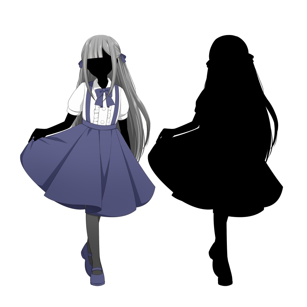 【色差分あり】貴族風の女の子【表情差分10種+シルエット2種】