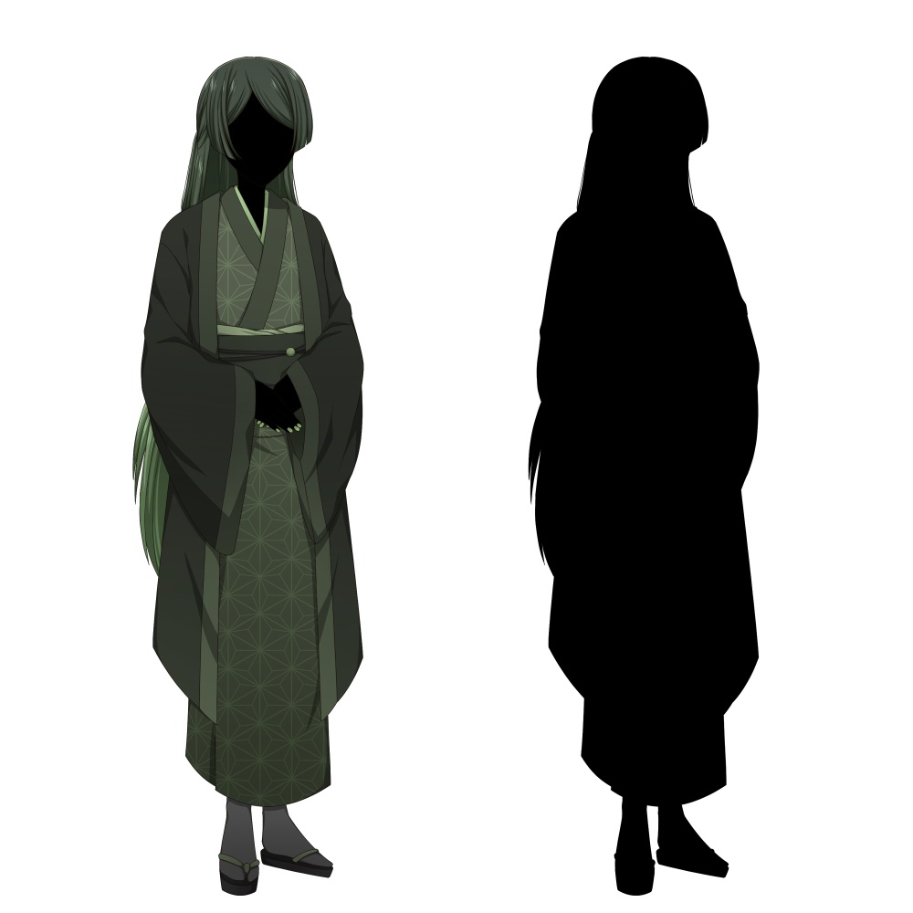 和服を着た女の子【表情差分10種+シルエット2種】