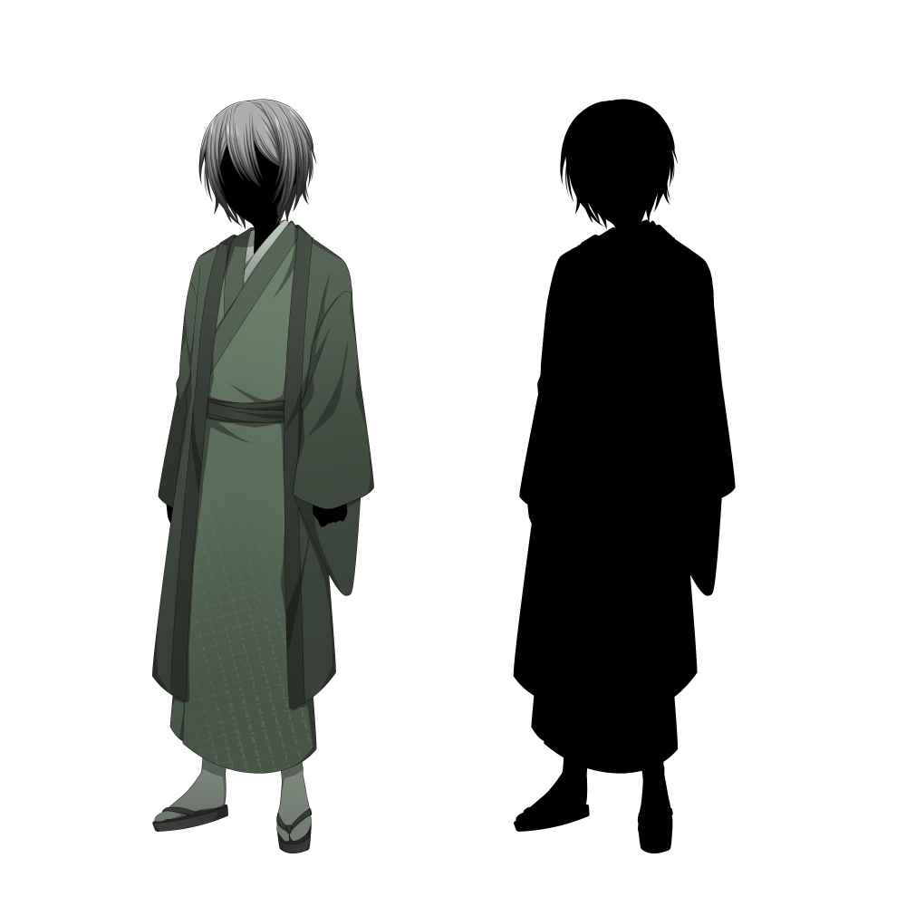 和服を着た少年【表情差分10種+シルエット2種】